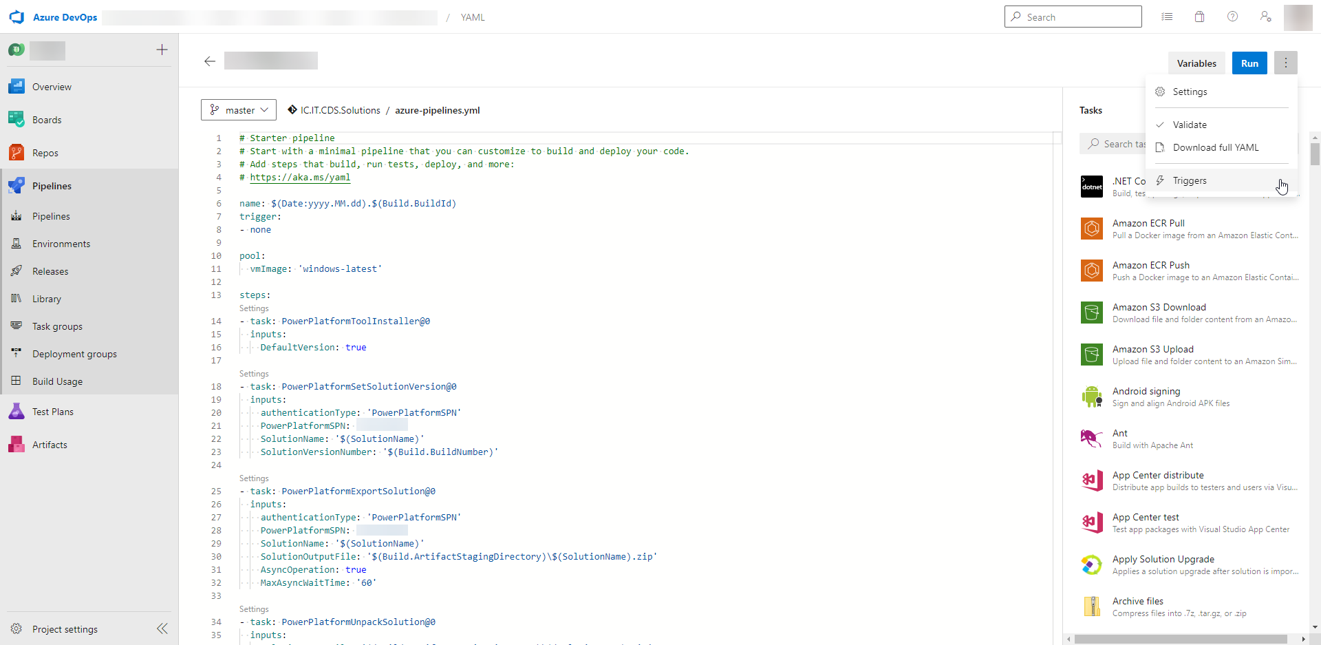 Fixing “src refspec master does not match any” in Azure DevOps Pipeline